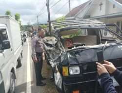 Laka Lantas Antara Mobil Pick up Vs Truck Di Ngantang