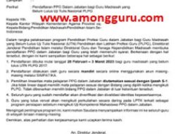 SE Pendaftaran PPG Dalam Jabatan bagi Guru Madrasah yang Belum Lulus Uji Tulis Nasional PLPG
