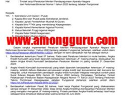 Edaran Tindak lanjut PermenPANRB Nomor 1 tahun 2023 tentang Jabatan Fungsional