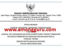 Jadwal Seleksi Kompetensi Teknis Tambahan PPPK Tenaga Teknis BKN TA 2022