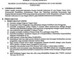 Seleksi Calon Kepala Sekolah Indonesia di Luar Negeri (SILN) Tahun 2023