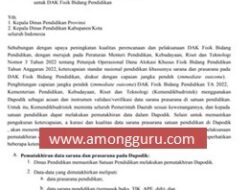 Edaran Pemutakhiran Data Sarana dan Prasarana Dapodik DAK Fisik Bidang Pendidikan