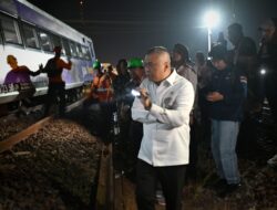Menhub Dudy Pantau Langsung Proses Evakuasi dan Pemulihan Anjloknya KA Argo Bromo Anggrek